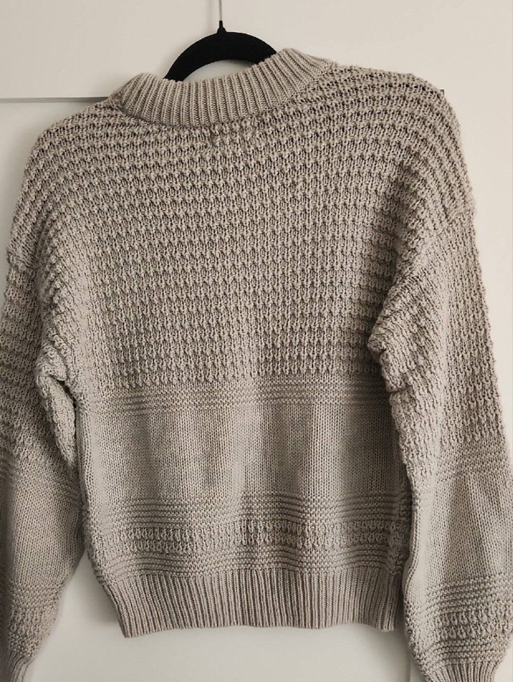 Women's Textured Crewneck Sweater - Stone - Picture 4 of 4